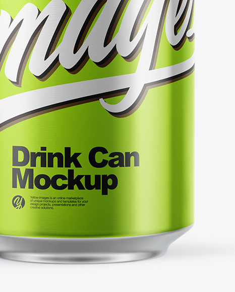 Glossy Metallic Drink Can Mockup