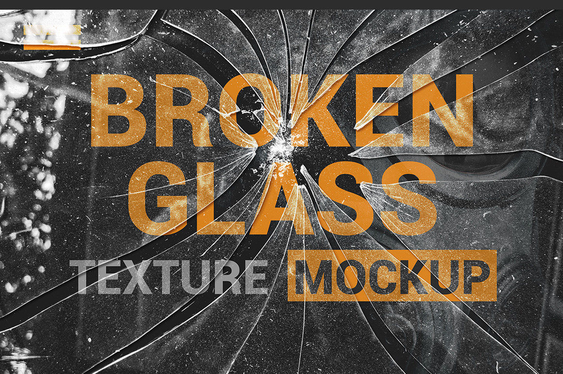 Broken Glass Texture Mockup