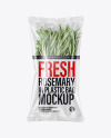 Plastic Bag With Organic Rosemary Mockup