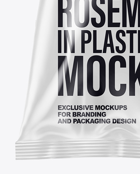 Plastic Bag With Organic Rosemary Mockup