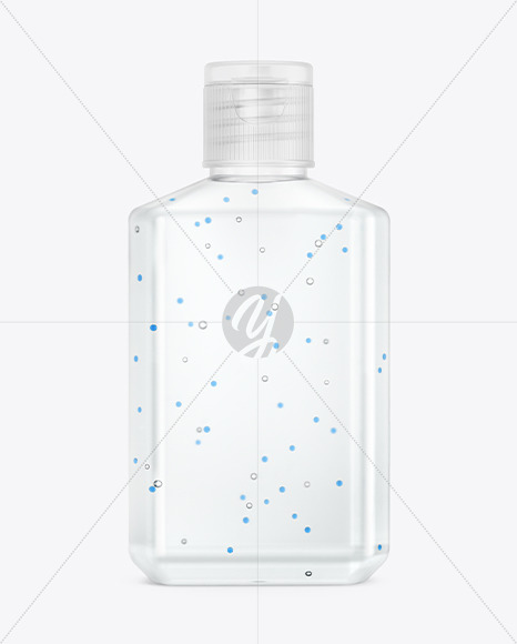 Glossy Hand Sanitizer Bottle Mockup with Glitter - Front View