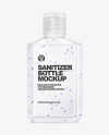 Glossy Hand Sanitizer Bottle Mockup with Glitter - Front View