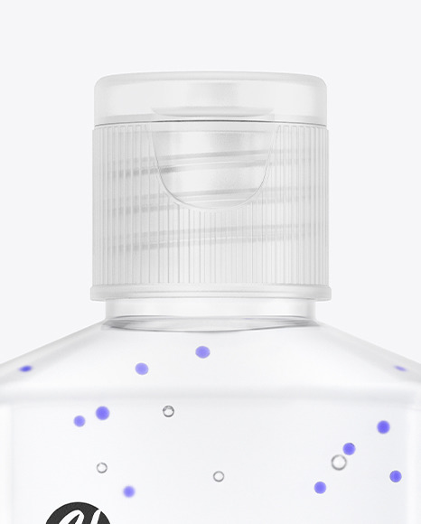 Glossy Hand Sanitizer Bottle Mockup with Glitter - Front View