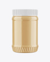 Clear Plastic Jar with Cashew Butter Mockup