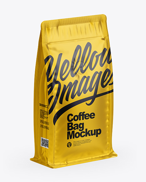 Matte Metallic Coffee Bag With Valve - Half Side View