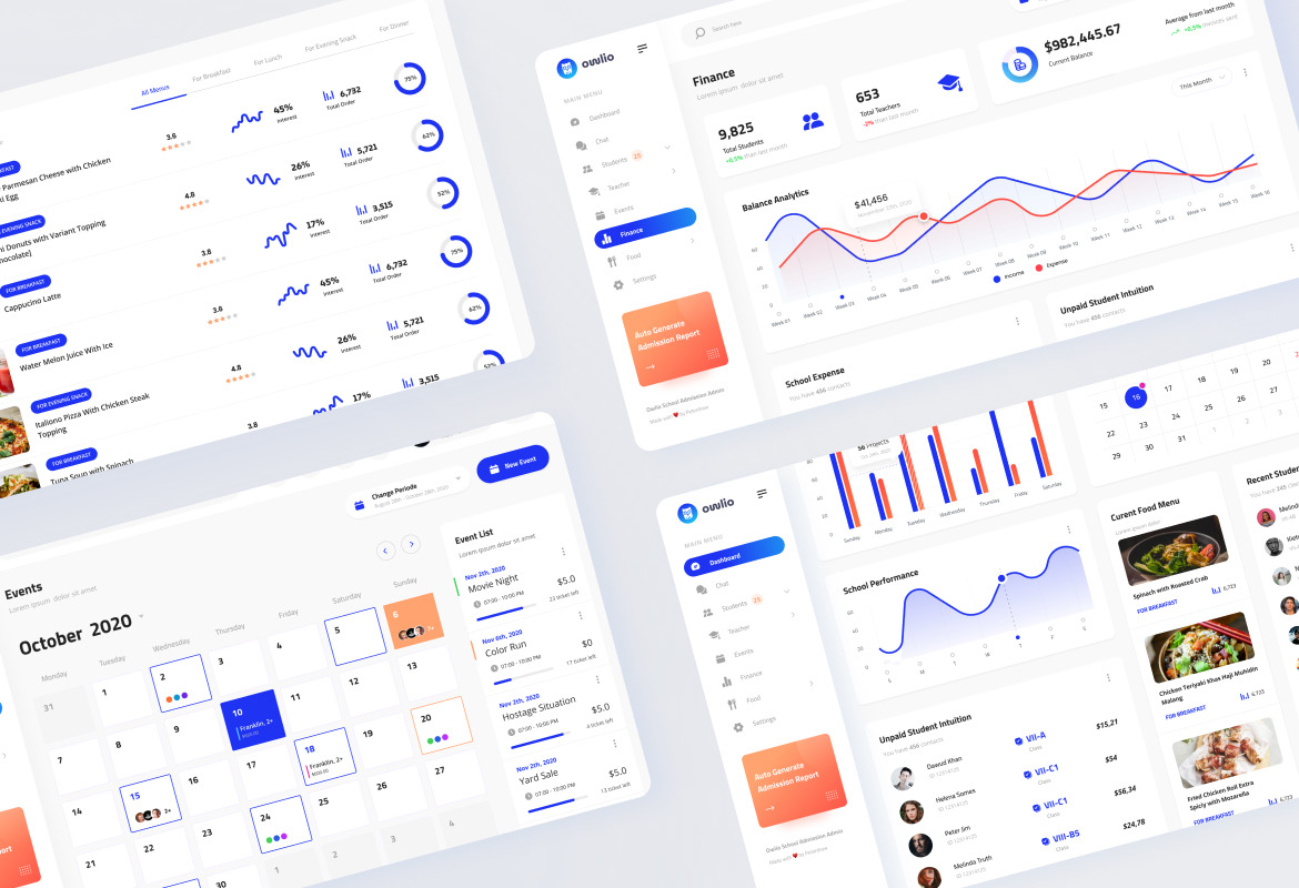 Owlio - School Admission Admin Template Owlio - School Admission Admin Template