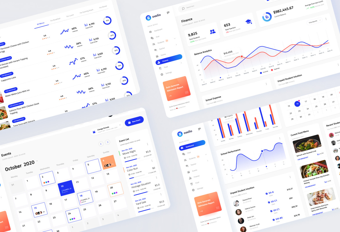 Owlio - School Admission Admin Template