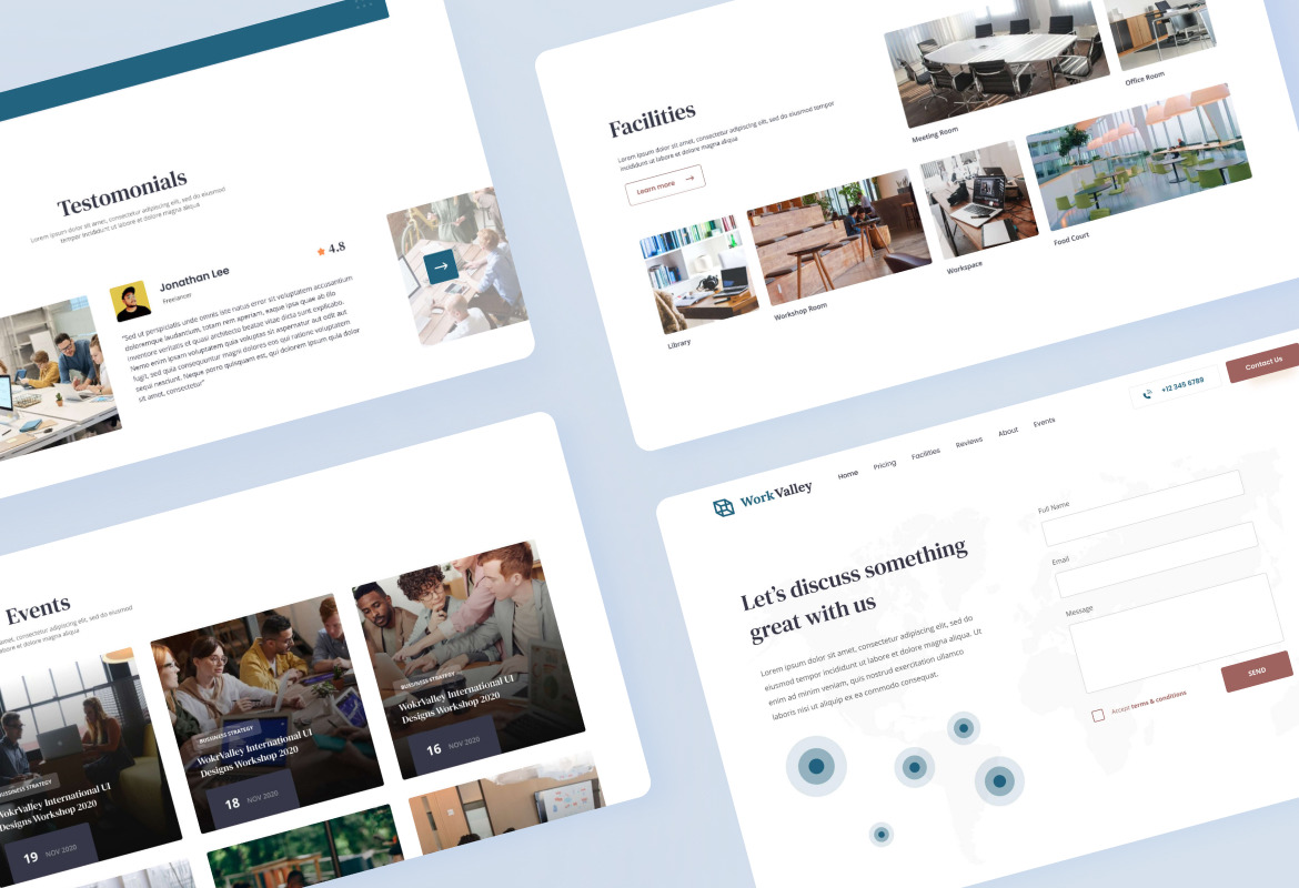 Work Valley - Coworking Space Website UI Design Work Valley - Coworking Space Website UI Design