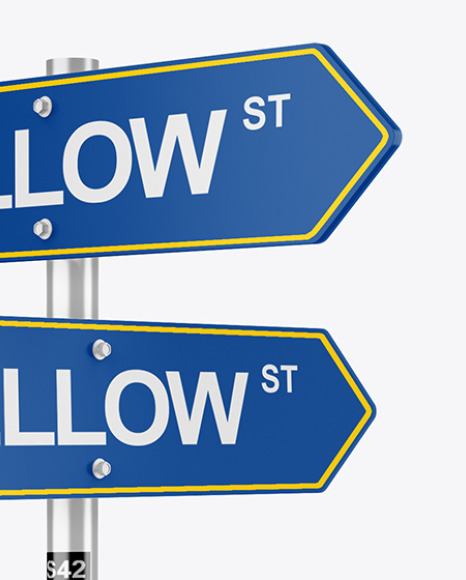 Street Sign Mockup - Half Side View