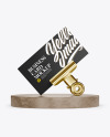 Matte Business Card with Pin & Marble Mockup