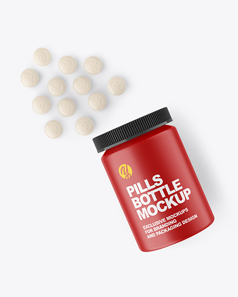 Matte Pills Bottle Mockup - Put+your+label,+logo+on+100+pill,+vitamin+bottle+mockups+by+Mockup_mark