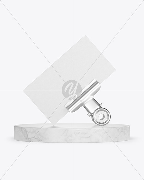 Textured Business Card with Pin & Marble Mockup