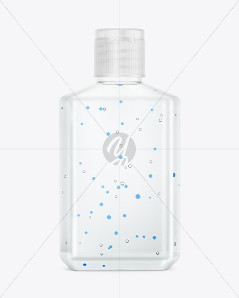 Glossy Hand Sanitizer Bottle Mockup with Glitter - Back View