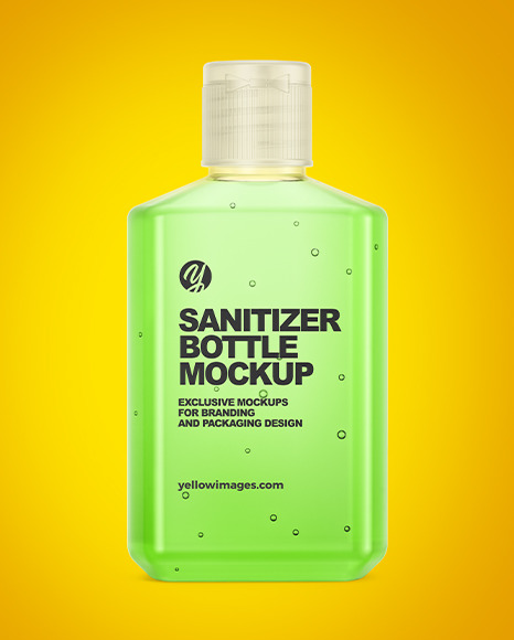 Glossy Hand Sanitizer Bottle Mockup - Back View