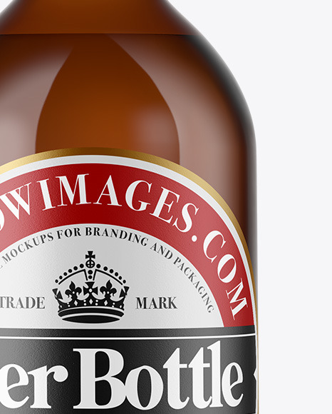 Amber Glass Beer Bottle Mockup