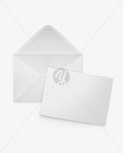 Matte Envelope w/ Postcard Mockup