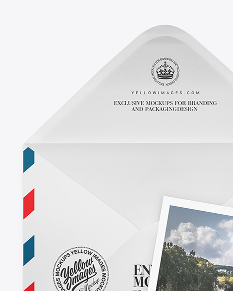 Matte Envelope w/ Postcard Mockup