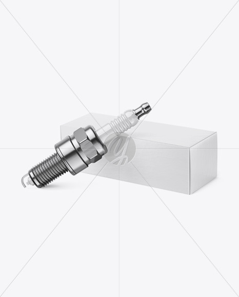 Spark Plug with Paper Box Mockup