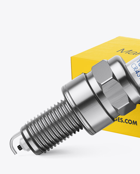 Spark Plug with Paper Box Mockup