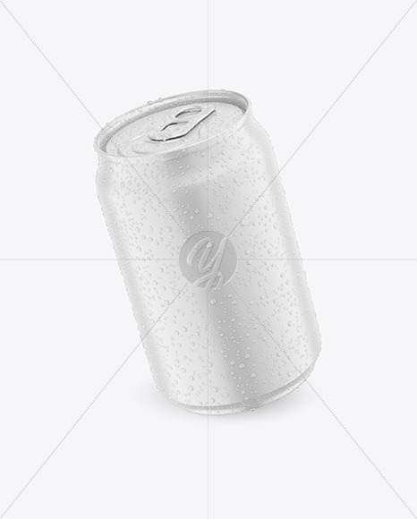 250ml Matte Drink Can With Condensation Mockup