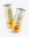 Two Glossy Drink Cans Mockup