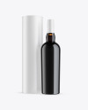 Amber Glass Port Wine Bottle with Tube Mockup