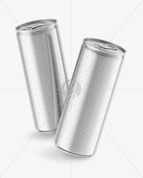 Two Metallic Drink Cans Mockup