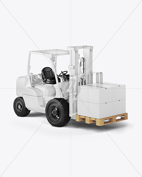 Forklift Mockup - Half Side View