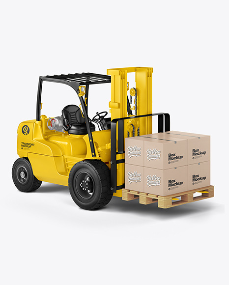 Forklift Mockup - Half Side View