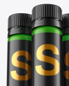 Three 25ml Matte Sport Nutrition Bottles Mockup