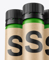 Three 25ml Matte Sport Nutrition Bottles Mockup