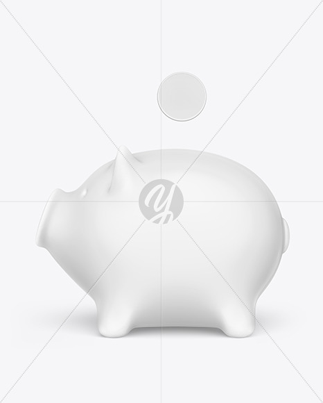 Piggy bank Mockup - Side View