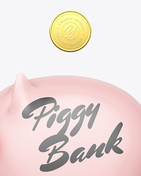 Piggy bank Mockup - Side View