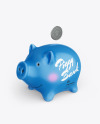 Piggy bank Mockup - Half Side View