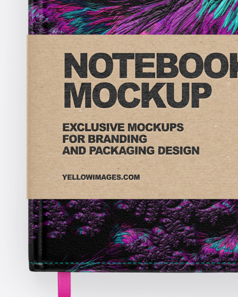 Leather Notebook With Paper Label Mockup