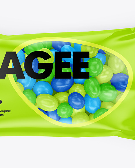 Dragee in a Glossy Package Mockup