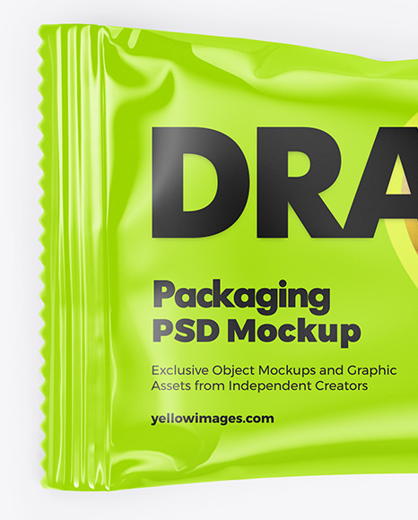 Dragee in a Glossy Package Mockup