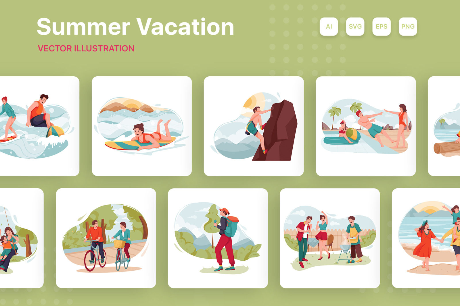 M175_Summer Vacation Illustrations M175_Summer Vacation Illustrations