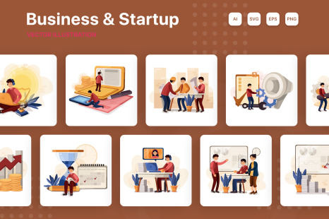 M183_Business Illustrations - Progress charts