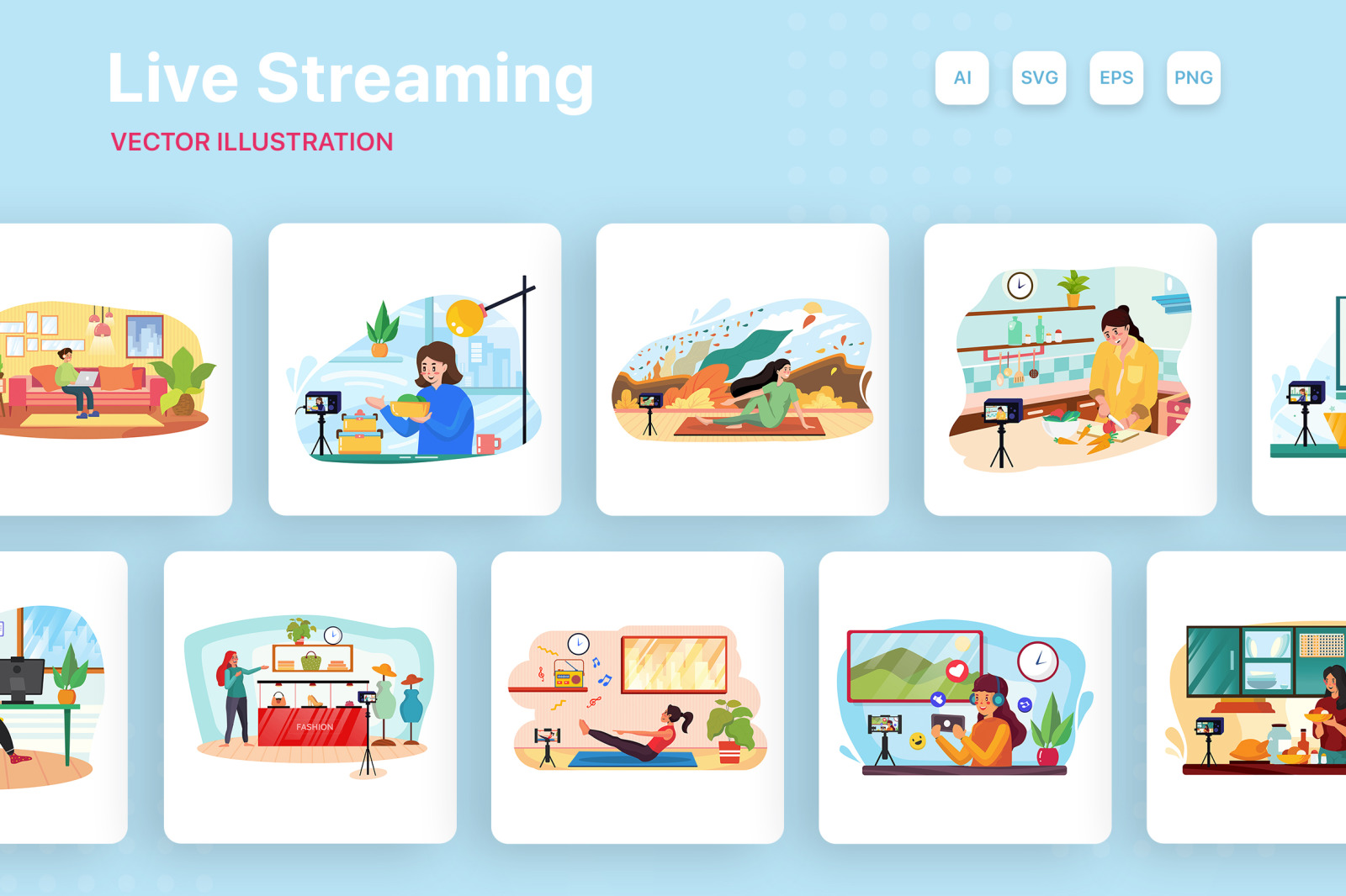 M154_Live Streaming Illustrations M154_Live Streaming Illustrations