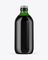 Green Glass Dark Beer Bottle Mockup