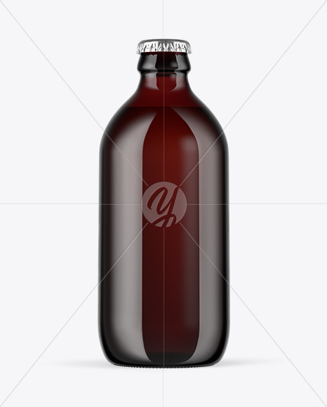 Dark Amber Glass Beer Bottle Mockup