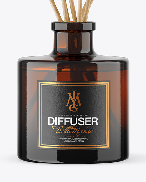 Diffuser Amber Bottle Mockup