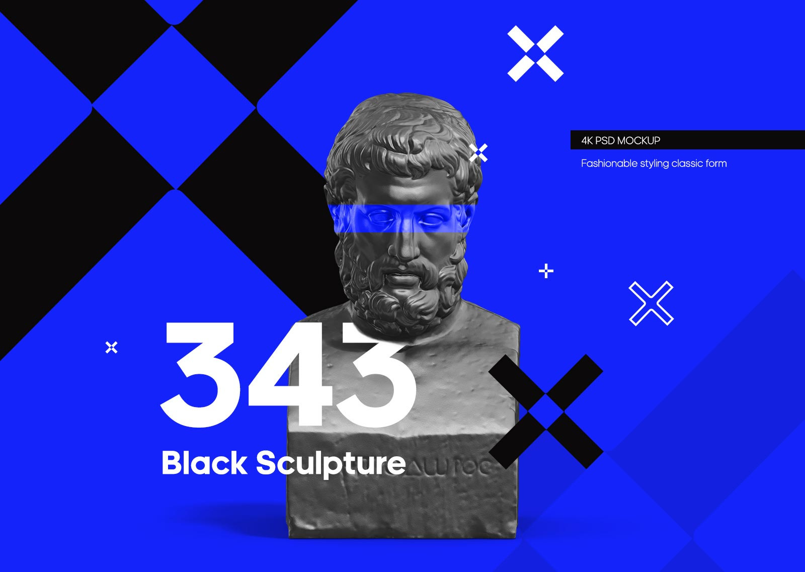 Collection of 343 Sculptures in black style # 10 for branding and design of your product