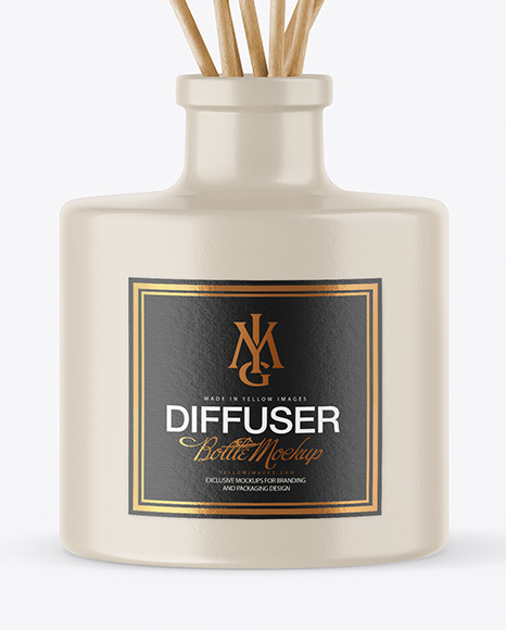 Diffuser Ceramic Bottle Mockup