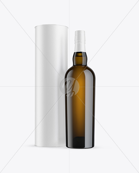 White Wine Porto Bottle with Tube Mockup