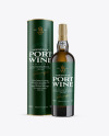 White Wine Porto Bottle with Tube Mockup