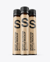 Three 25ml Amber Sport Nutrition Bottles Mockup