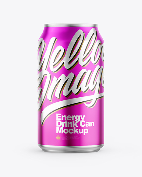 Glossy Metallic Drink Can Mockup