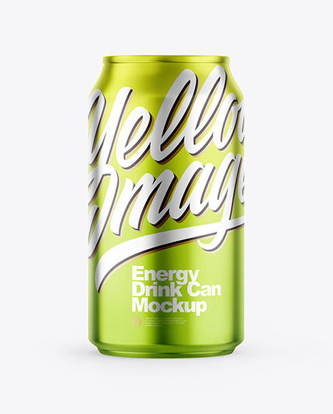 Glossy Metallic Drink Can Mockup